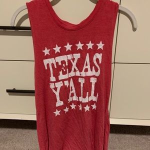 Red Texas spirit tank top